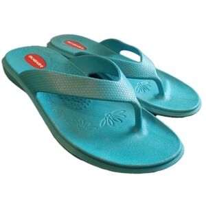 OKABASHI WOMEN'S Splash Flip Flops SANDALS SIZE M 8-9 Teal Blue